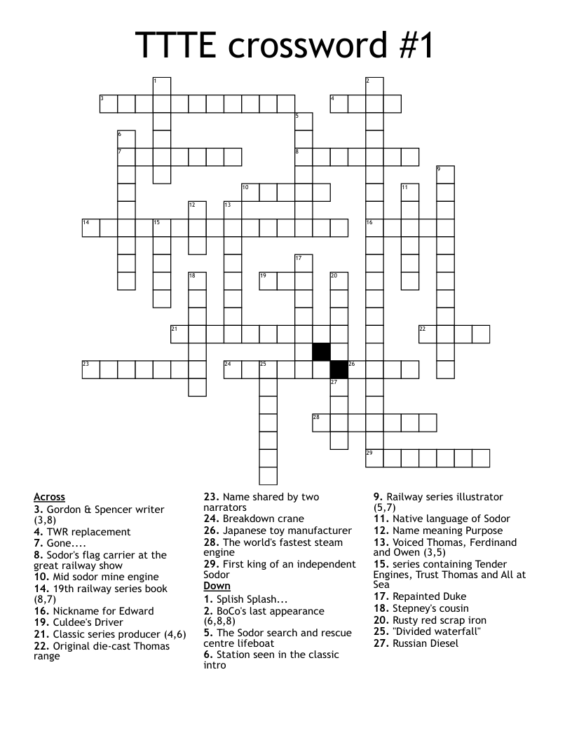 TTTE crossword 1 WordMint