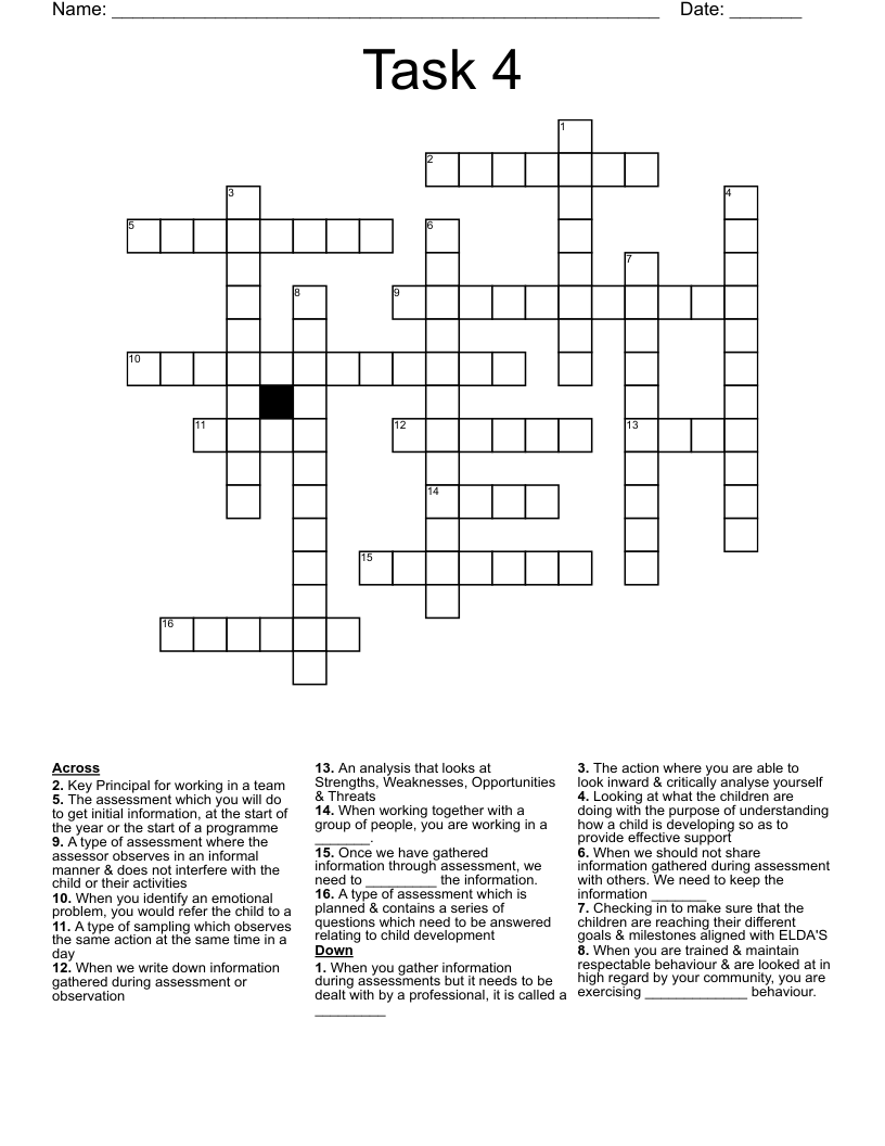 Task 4 Crossword WordMint