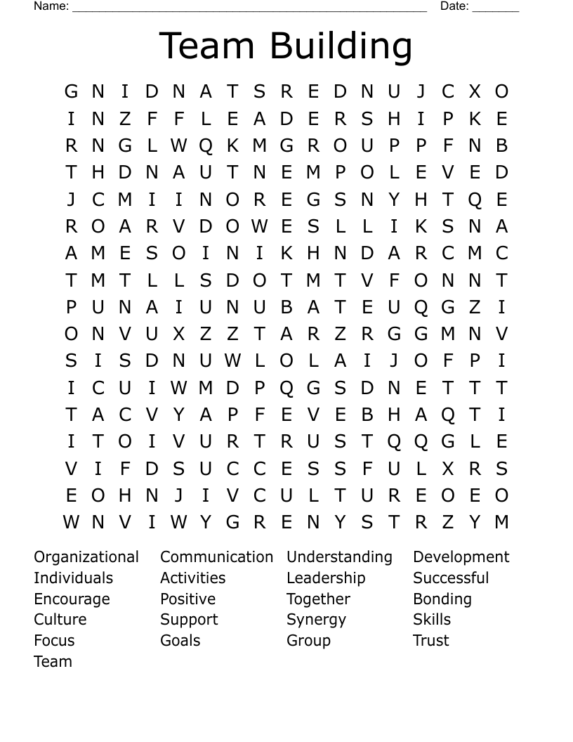 Team Building Word Search