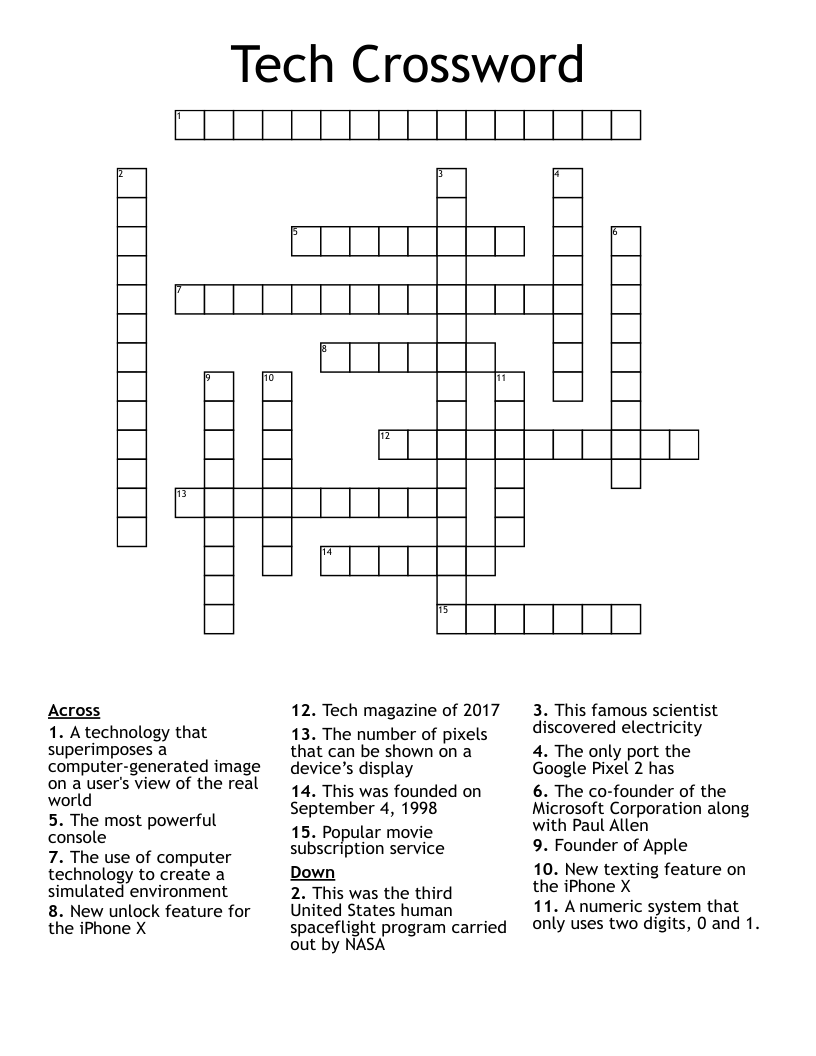 Tech Crossword WordMint