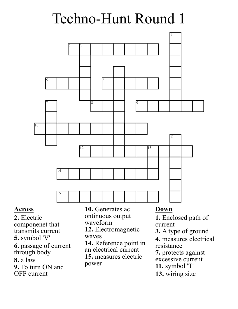 TechnoHunt Round 1 Crossword WordMint