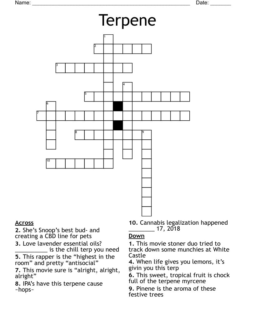 Terpene Crossword WordMint
