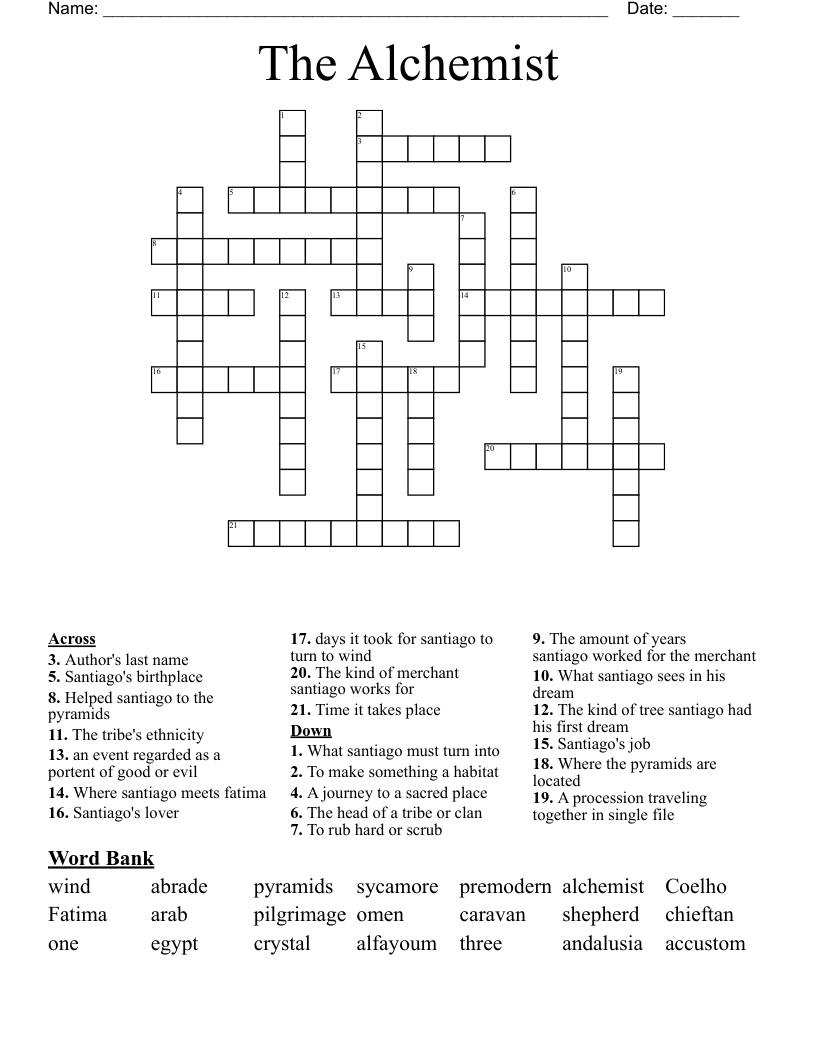 The Alchemist Crossword WordMint