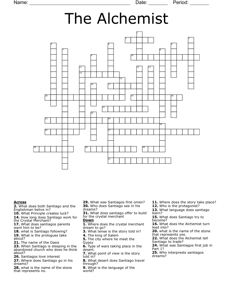 The Alchemist Crossword WordMint