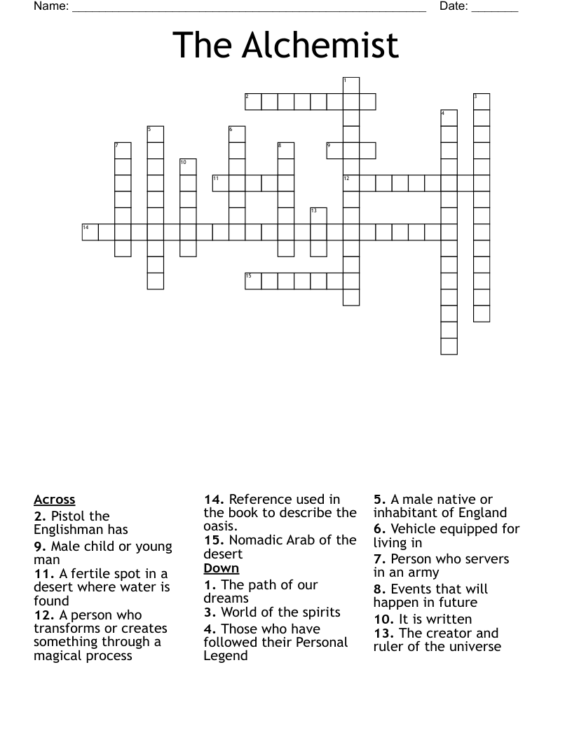 The Alchemist Crossword WordMint