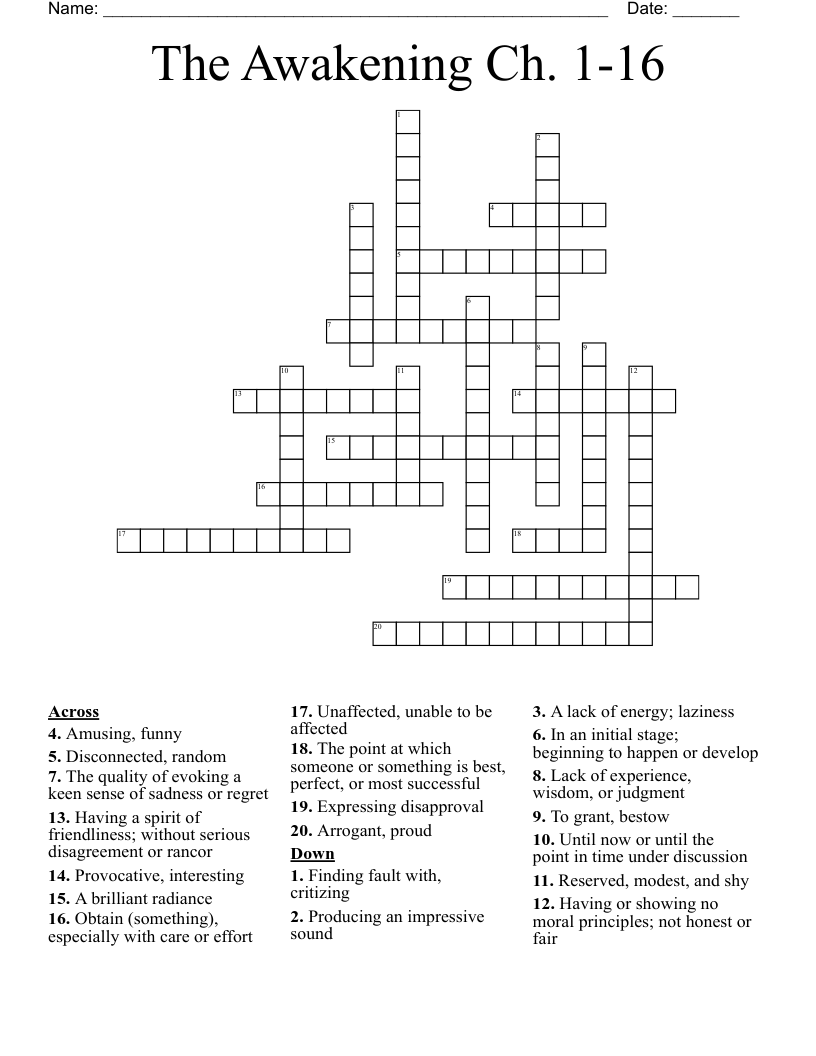 The Awakening Ch. 116 Crossword WordMint