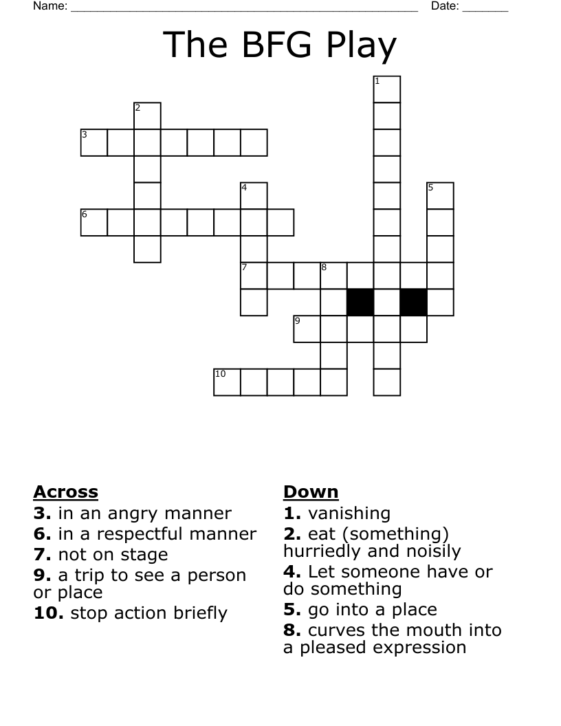The BFG Play Crossword WordMint