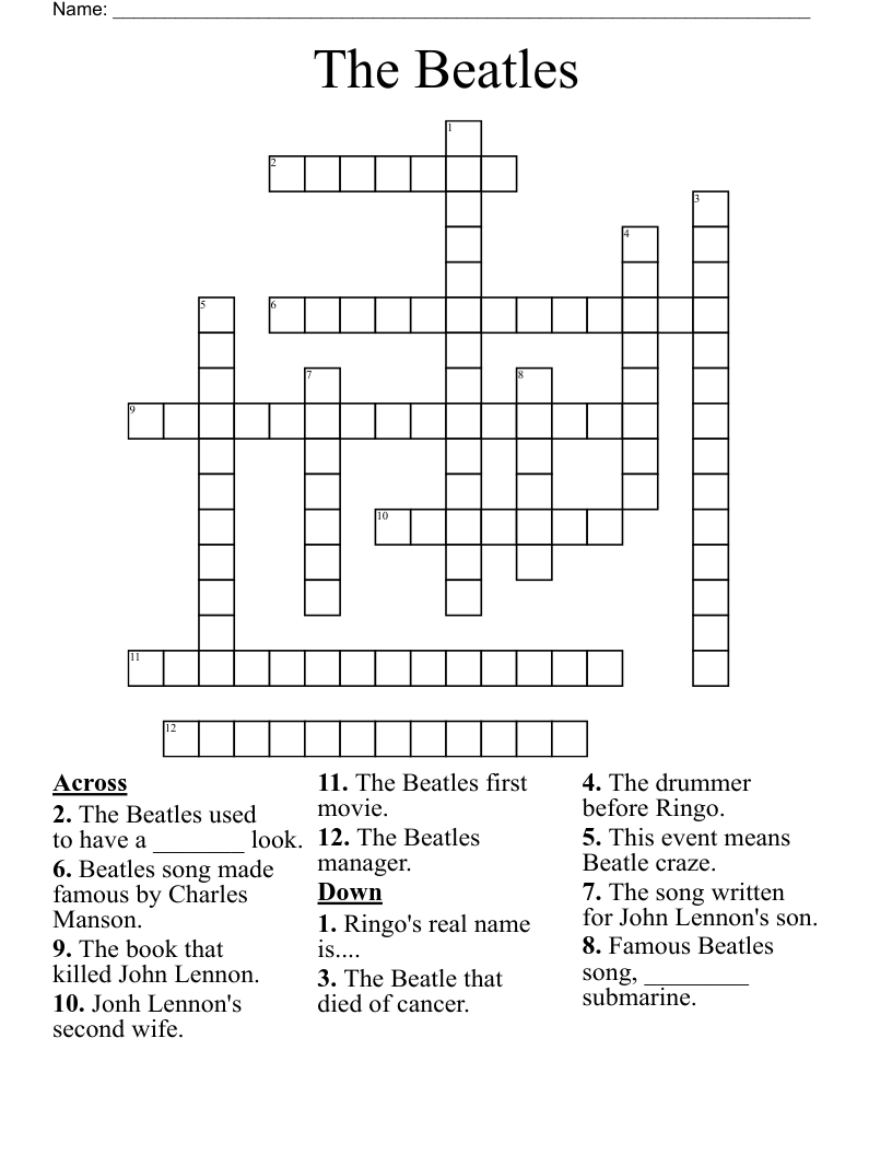 john to ringo crossword puzzle clue galskreppe