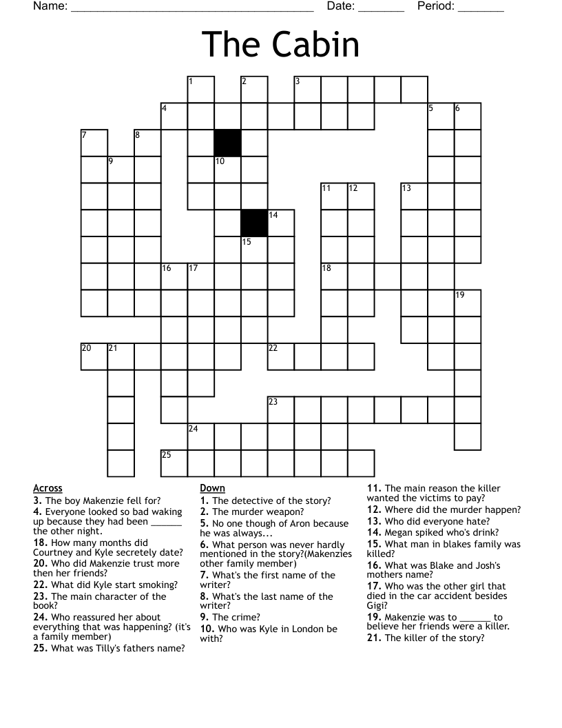 The Cabin Crossword WordMint