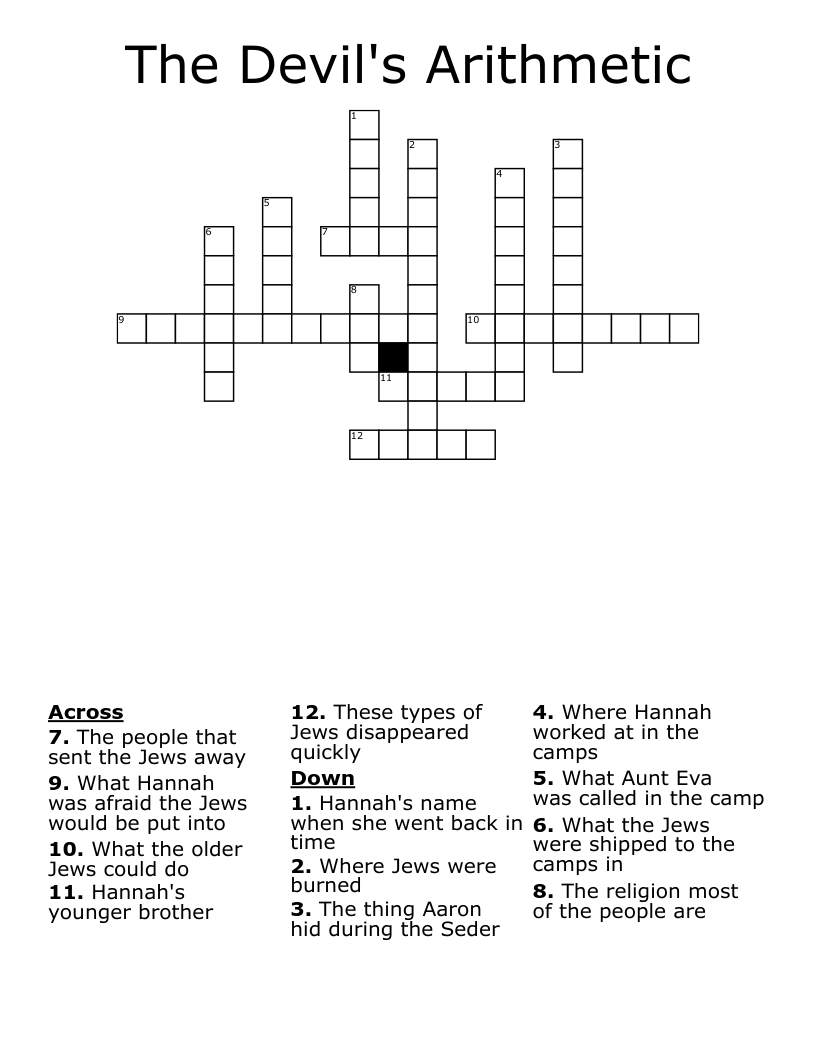 The Devil's Arithmetic Crossword WordMint