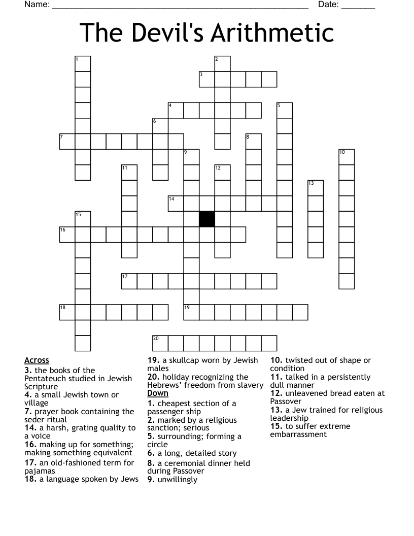 The Devil's Arithmetic Crossword WordMint