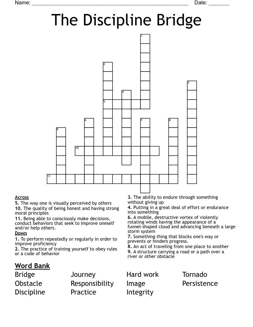 The Discipline Bridge Crossword WordMint