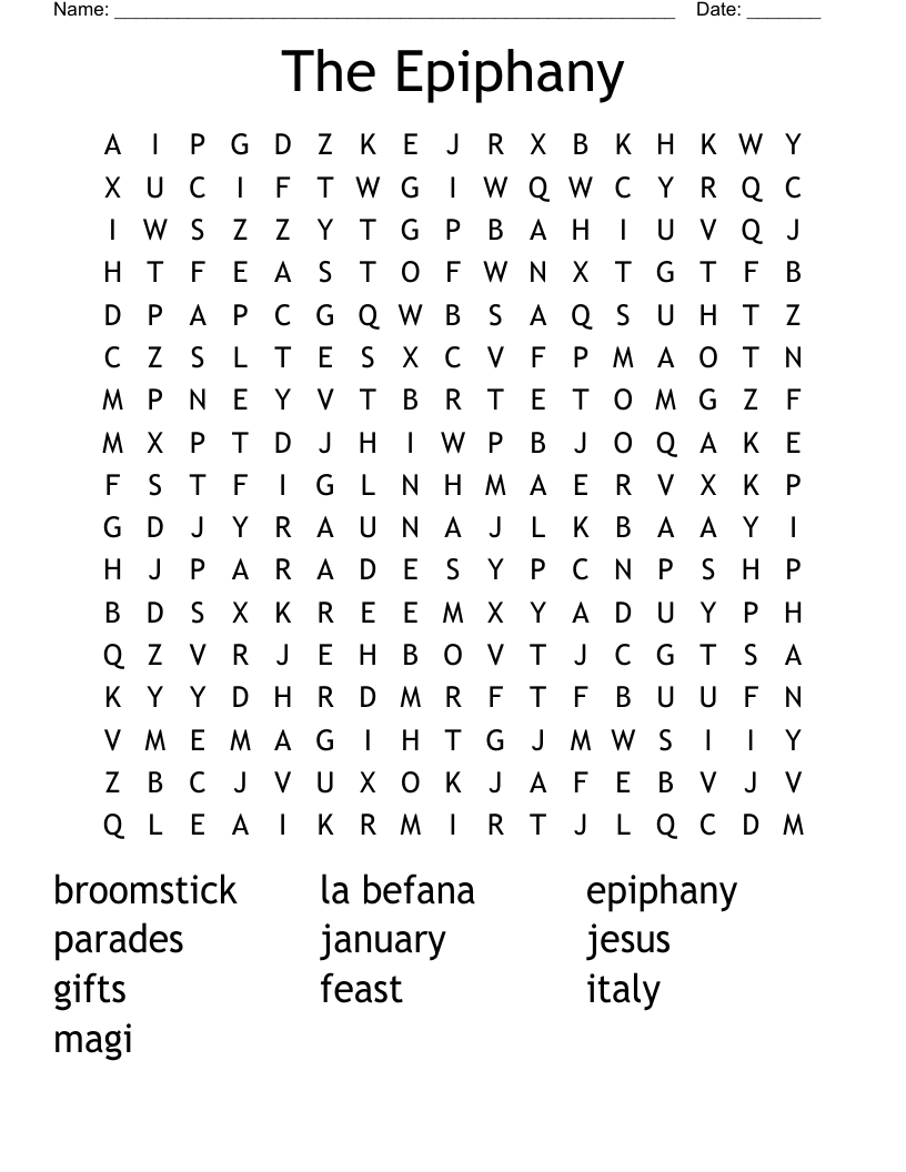 Epiphanies Crossword