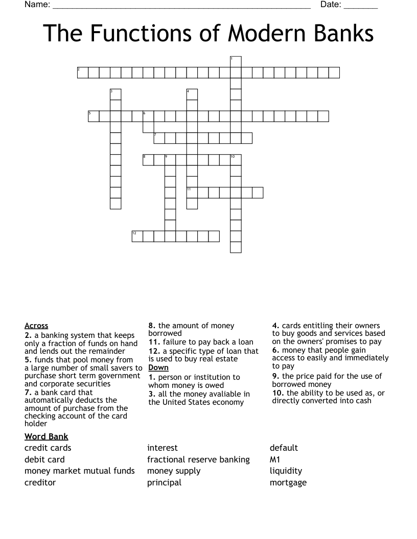 Contents Of Swiss Banks Crossword