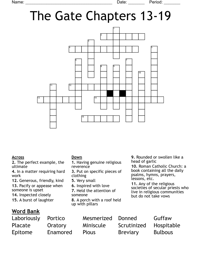 The Gate Chapters 1319 Crossword WordMint