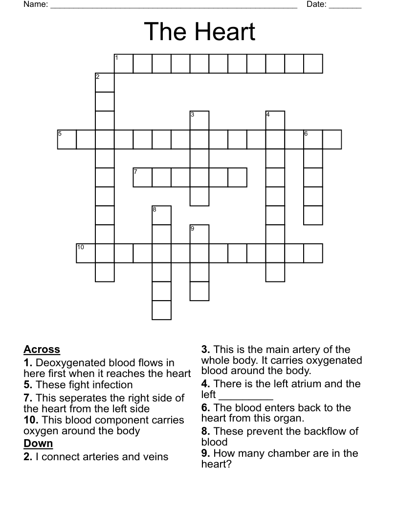 The Heart Crossword WordMint