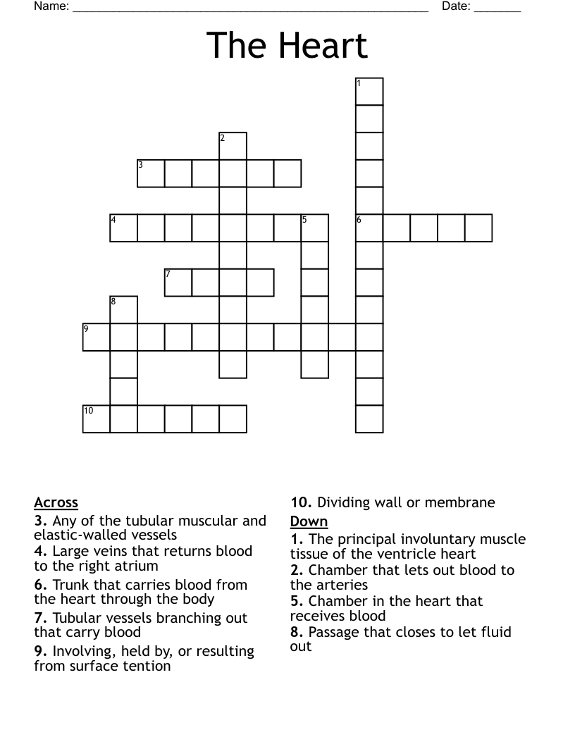 The Heart Crossword WordMint