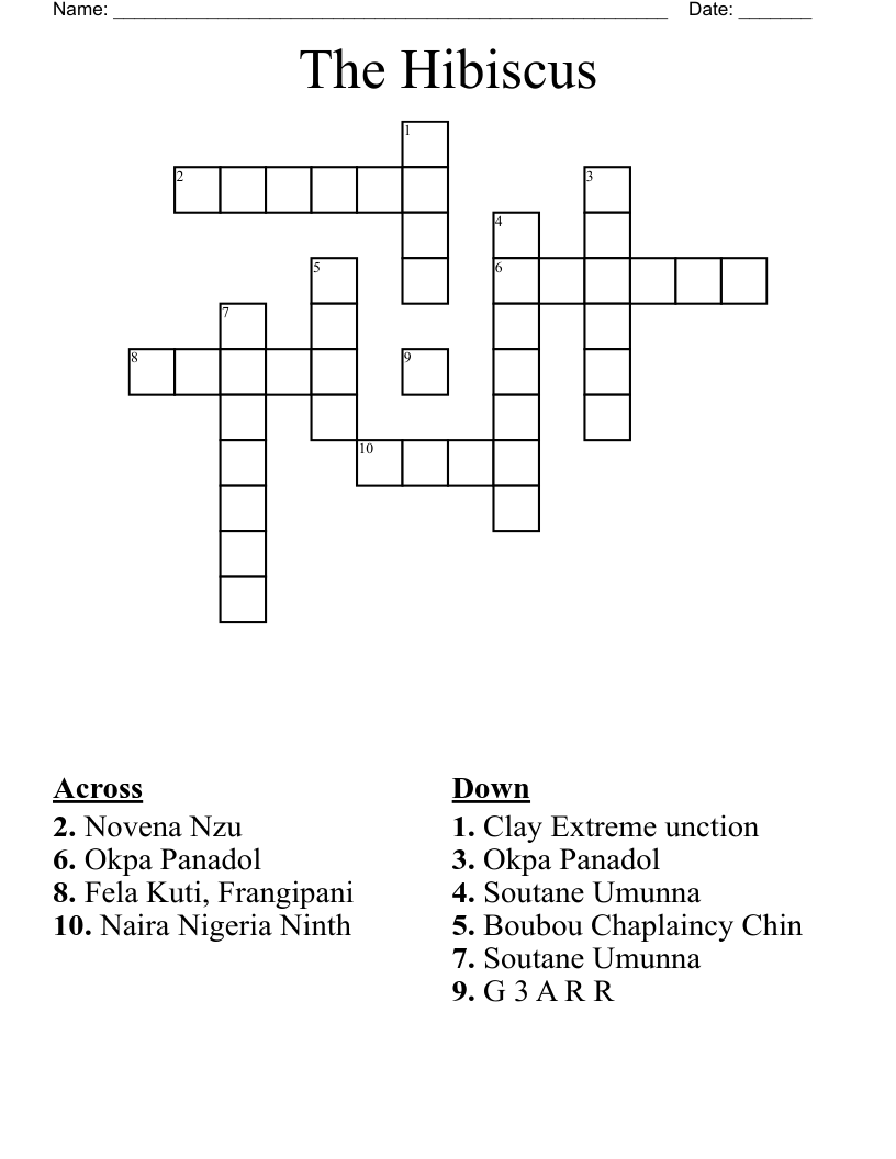 The Hibiscus Crossword WordMint