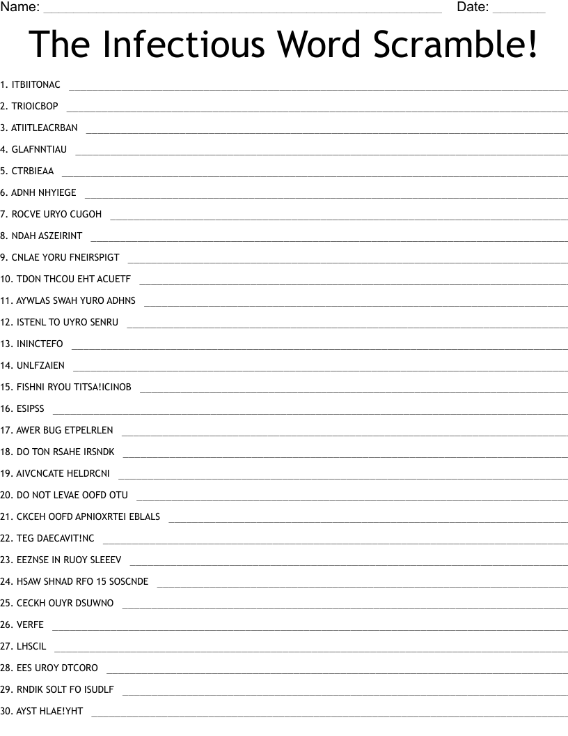The Infectious Word Scramble! WordMint