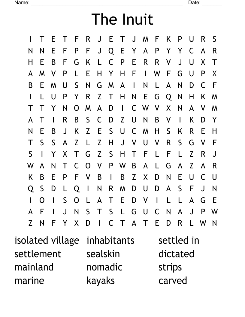The Inuit Word Search WordMint