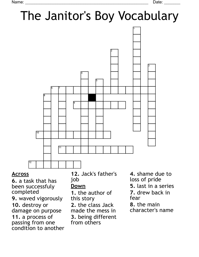 janitors boy Word Search WordMint