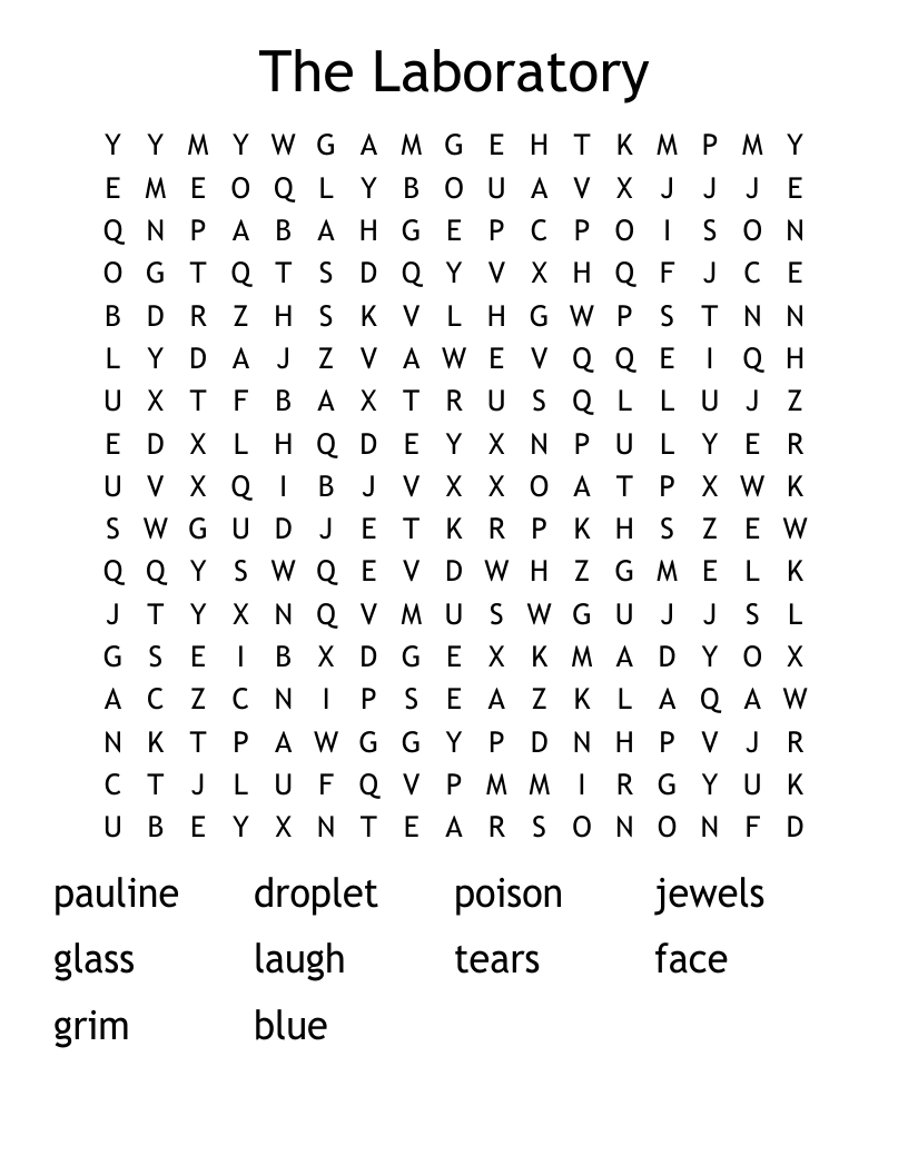 The Laboratory Word Search WordMint