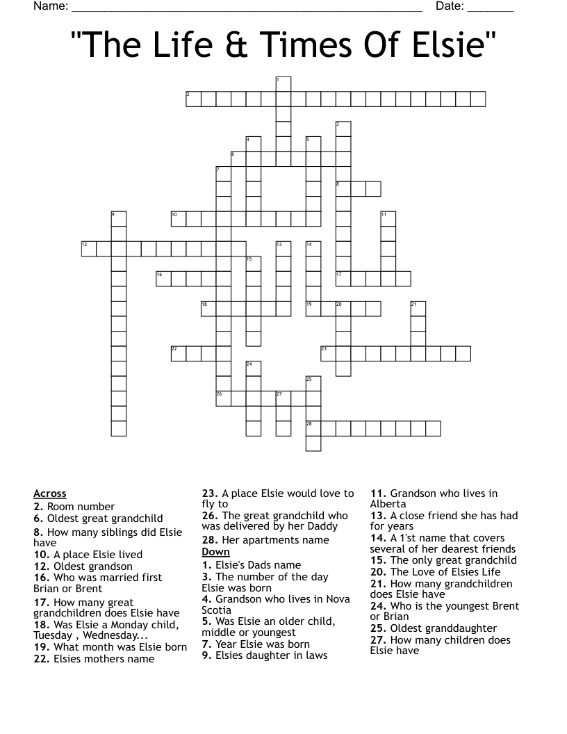 GRAMS KIRBY ANCESTORS Crossword WordMint