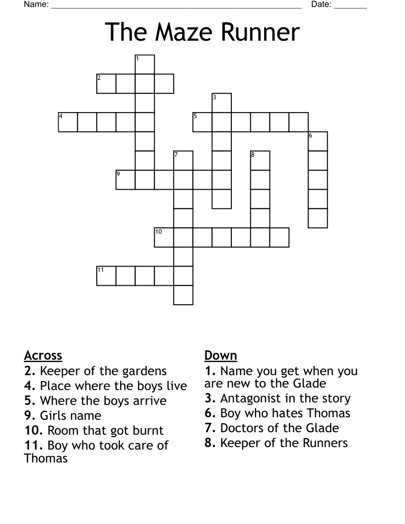 The Maze Runner Crossword Puzzle Wordmint vrogue.co