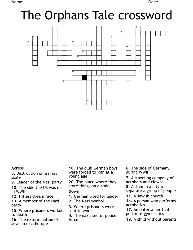 The Orphans Tale crossword WordMint