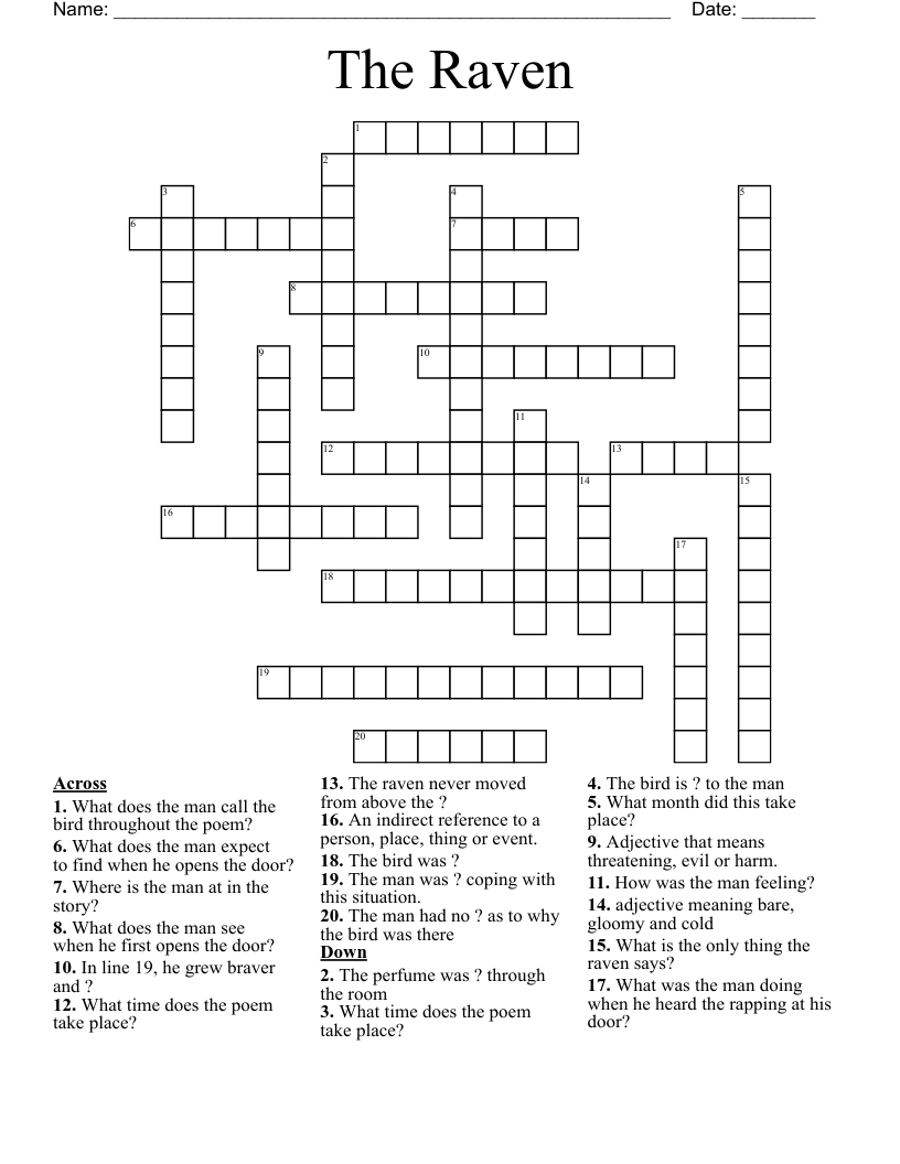 The Raven Crossword WordMint