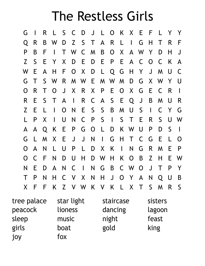 The Restless Girls Word Search WordMint