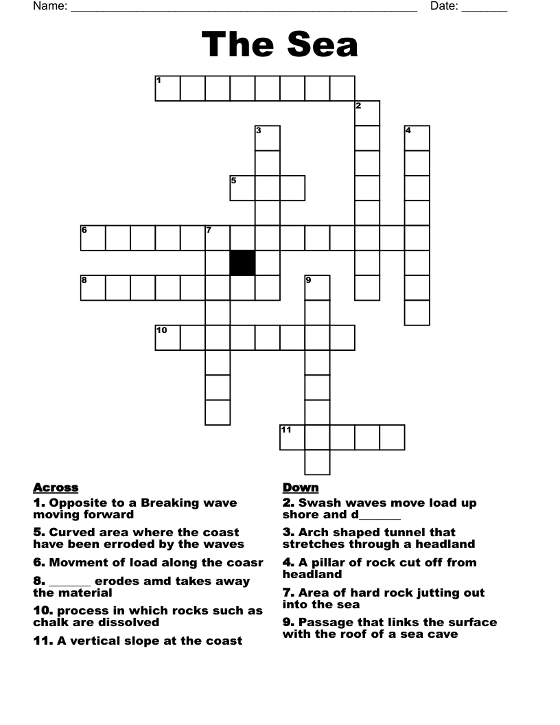 The Sea Crossword WordMint