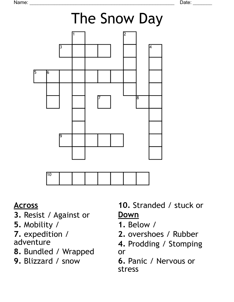 The Snow Day Crossword WordMint