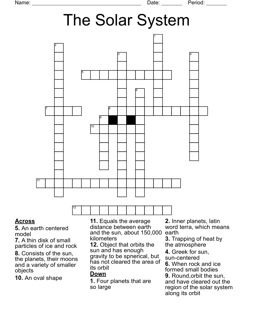 The Solar System Crossword WordMint