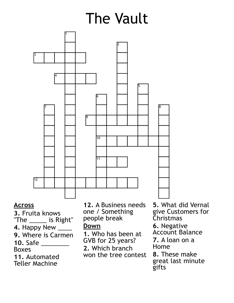 The Vault Crossword WordMint