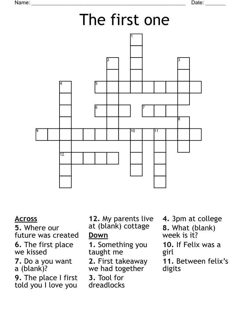 The first one Crossword WordMint