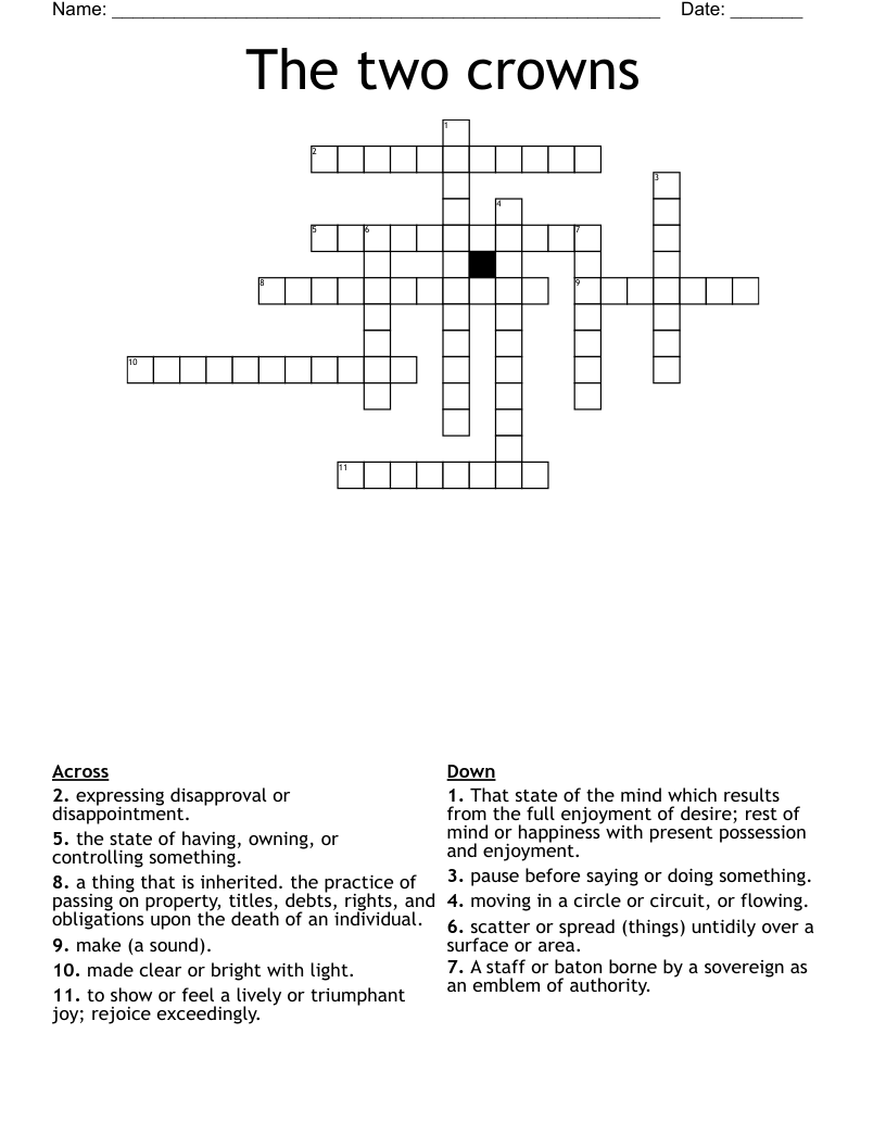 The two crowns Crossword WordMint