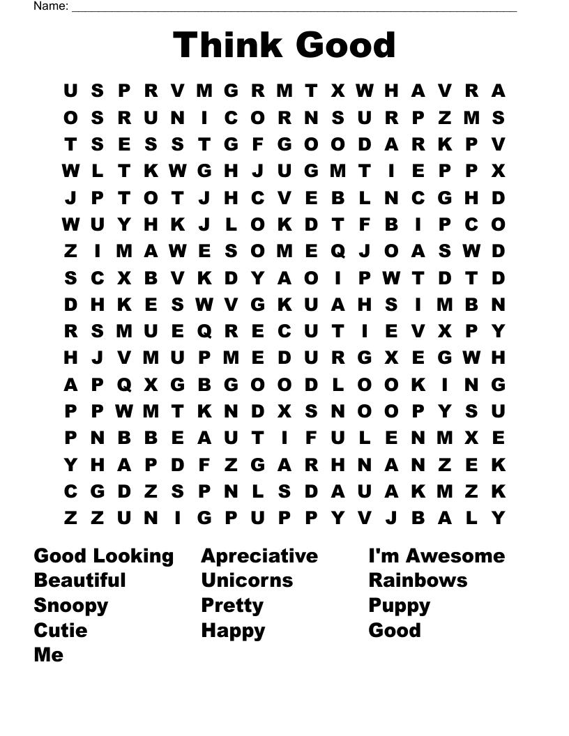 Think Good Word Search WordMint
