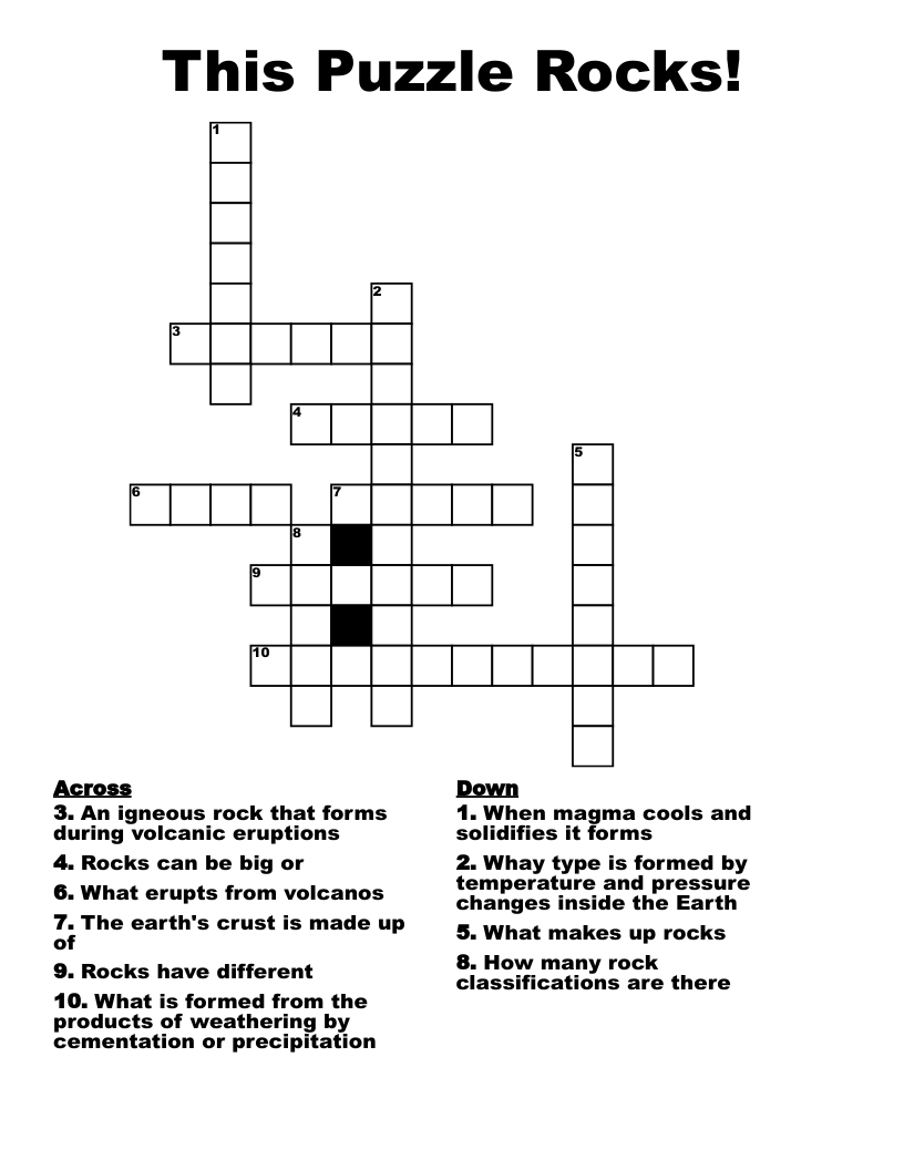 Let's Rock! Crossword - WordMint