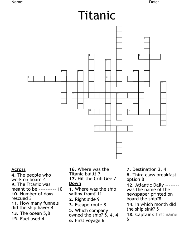 Titanic Puzzles WordMint