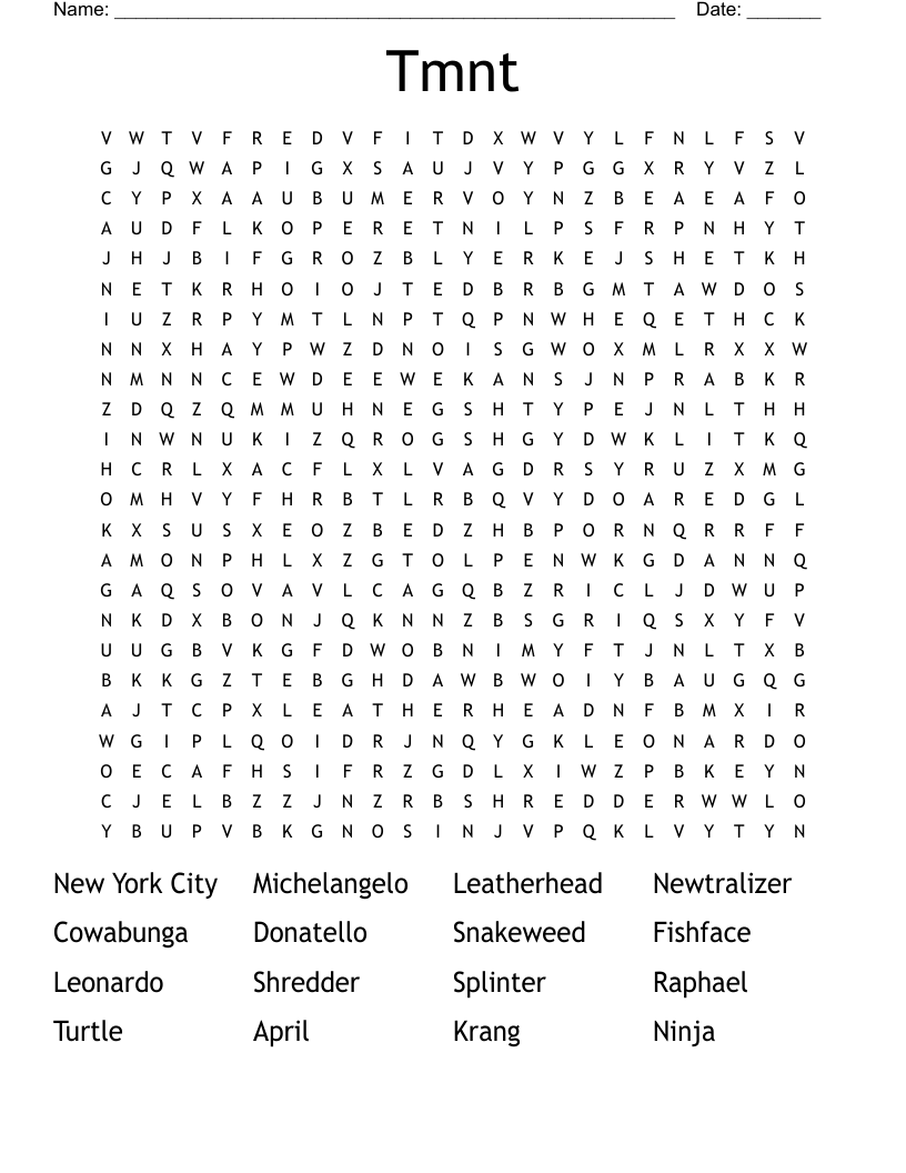 home for the teenage mutant ninja turtles crossword
