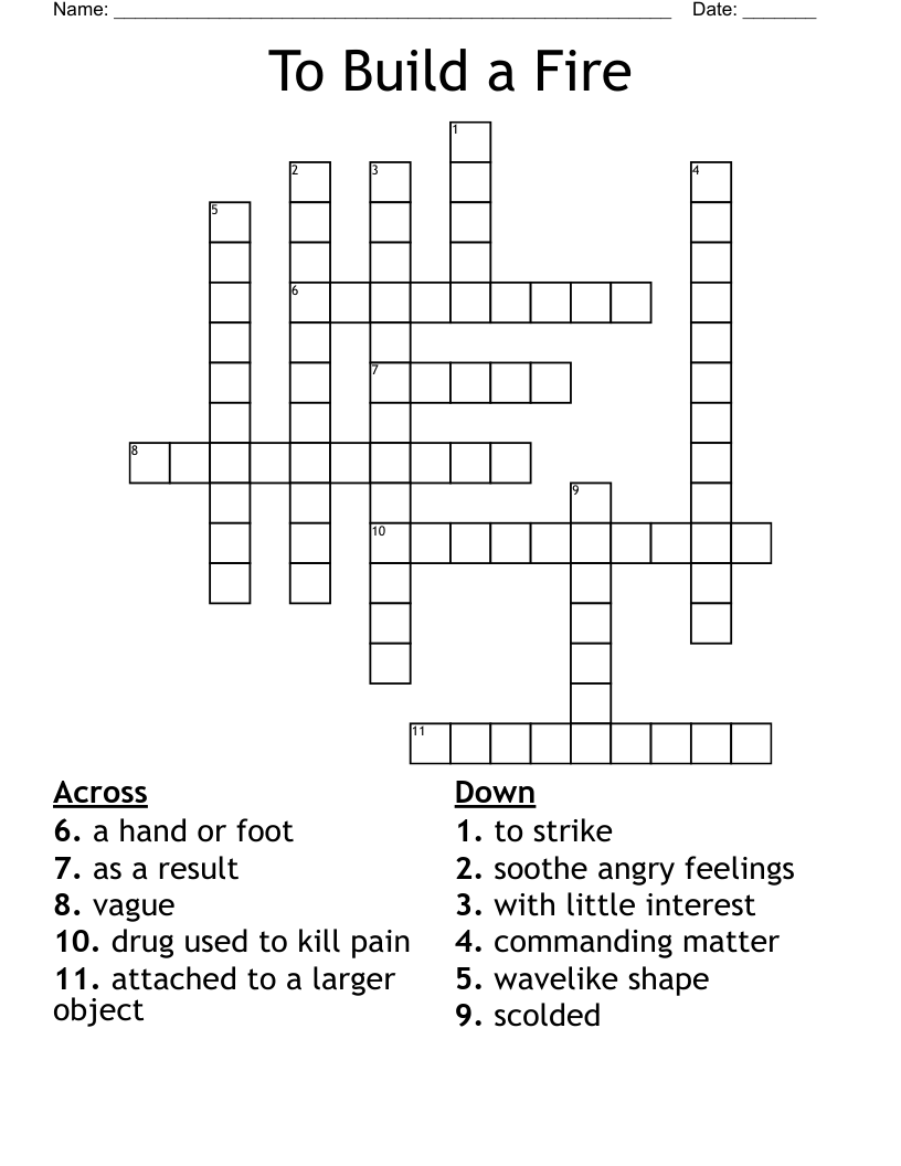 Fire Crossword at Lucinda Balog blog