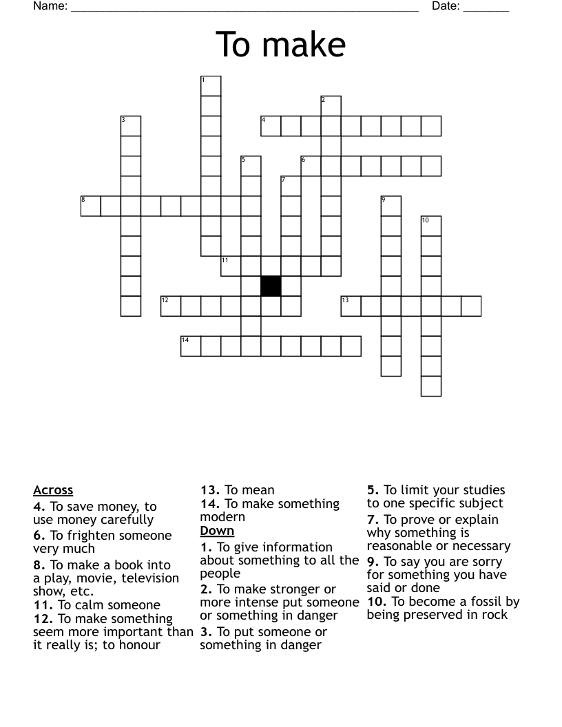 To make Crossword - WordMint