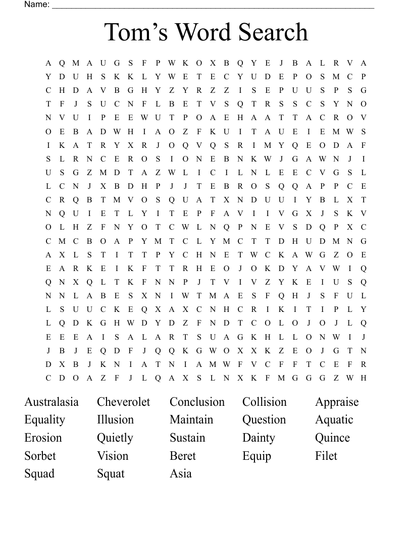 Tom’s Word Search WordMint