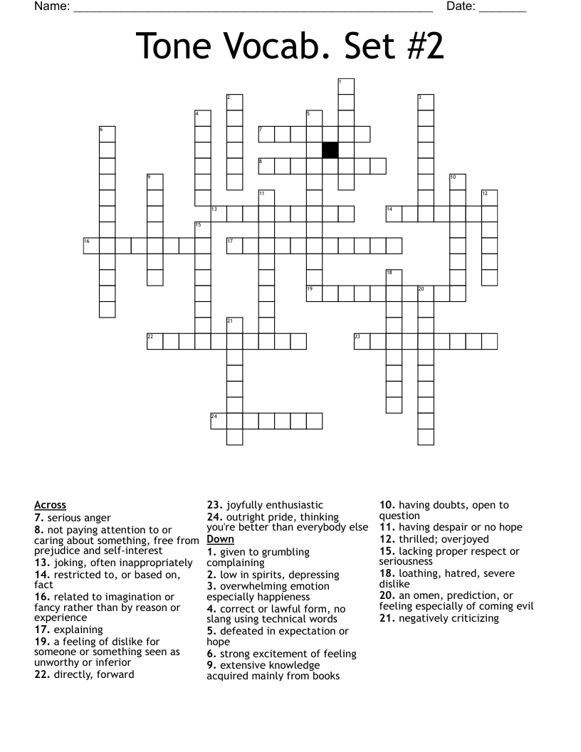vocab cross word puzzle WordMint