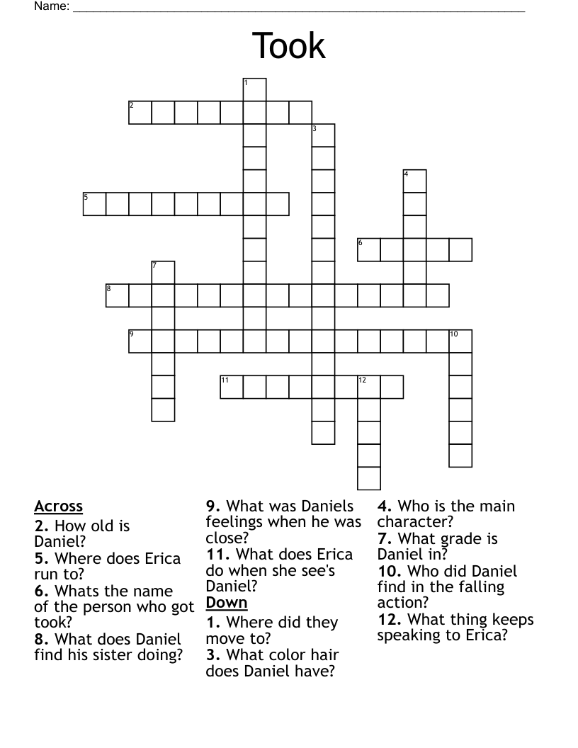 Took Crossword WordMint