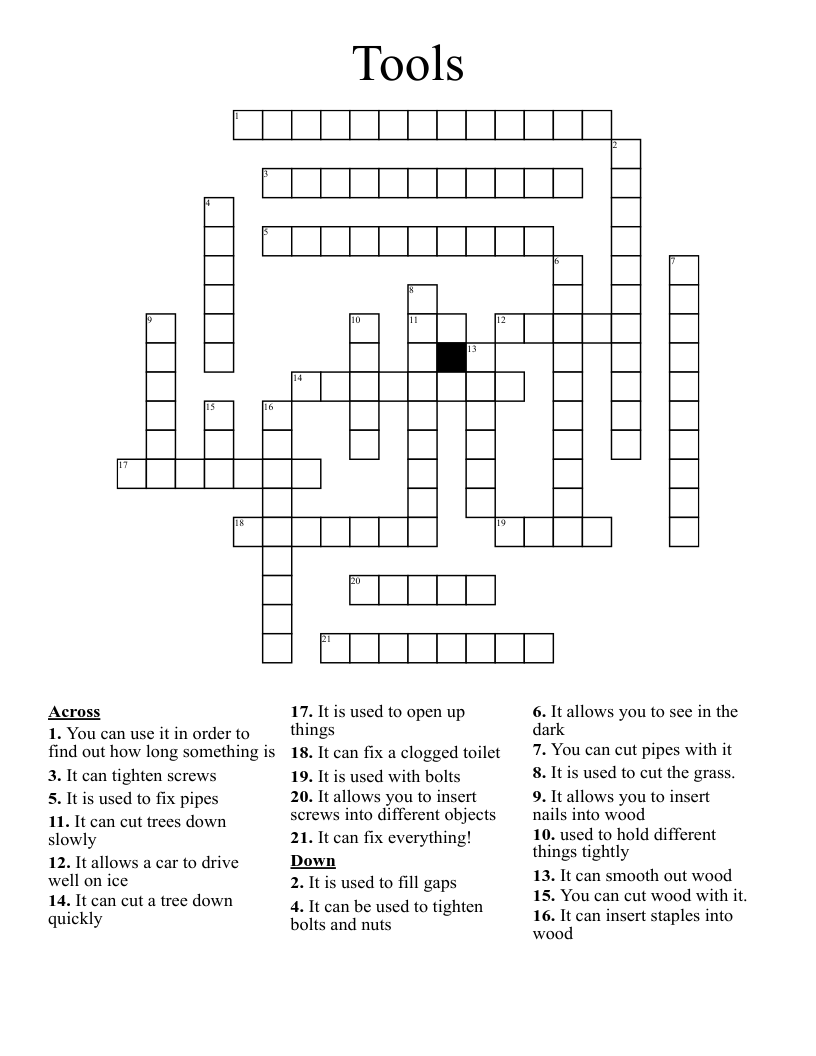 HVAC's tools Crossword WordMint