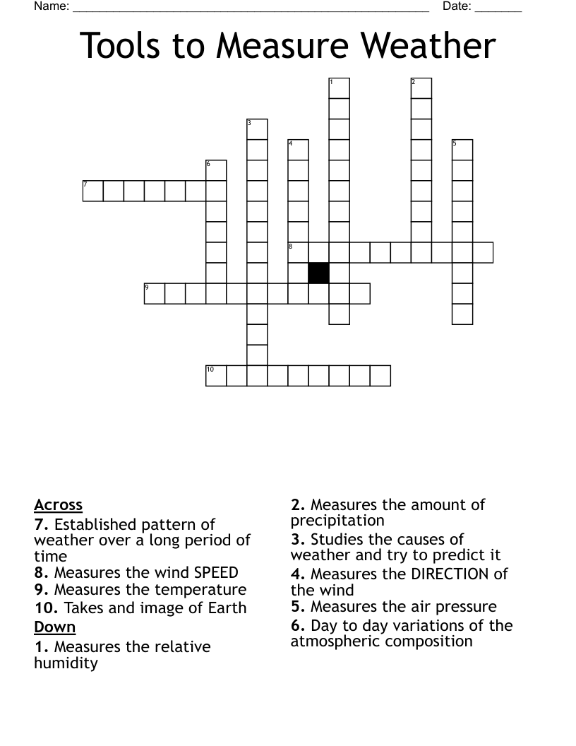 Tools to Measure Weather Crossword WordMint
