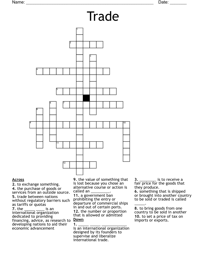 Trade Crossword WordMint