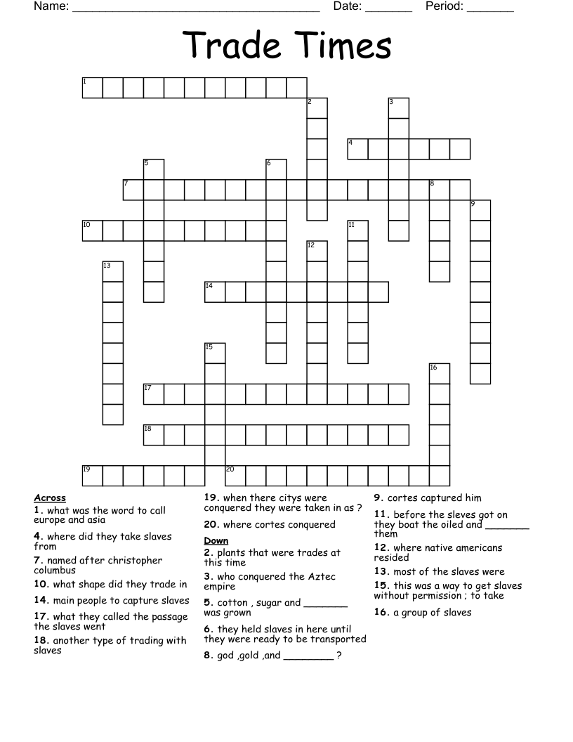 Trade Times Crossword WordMint